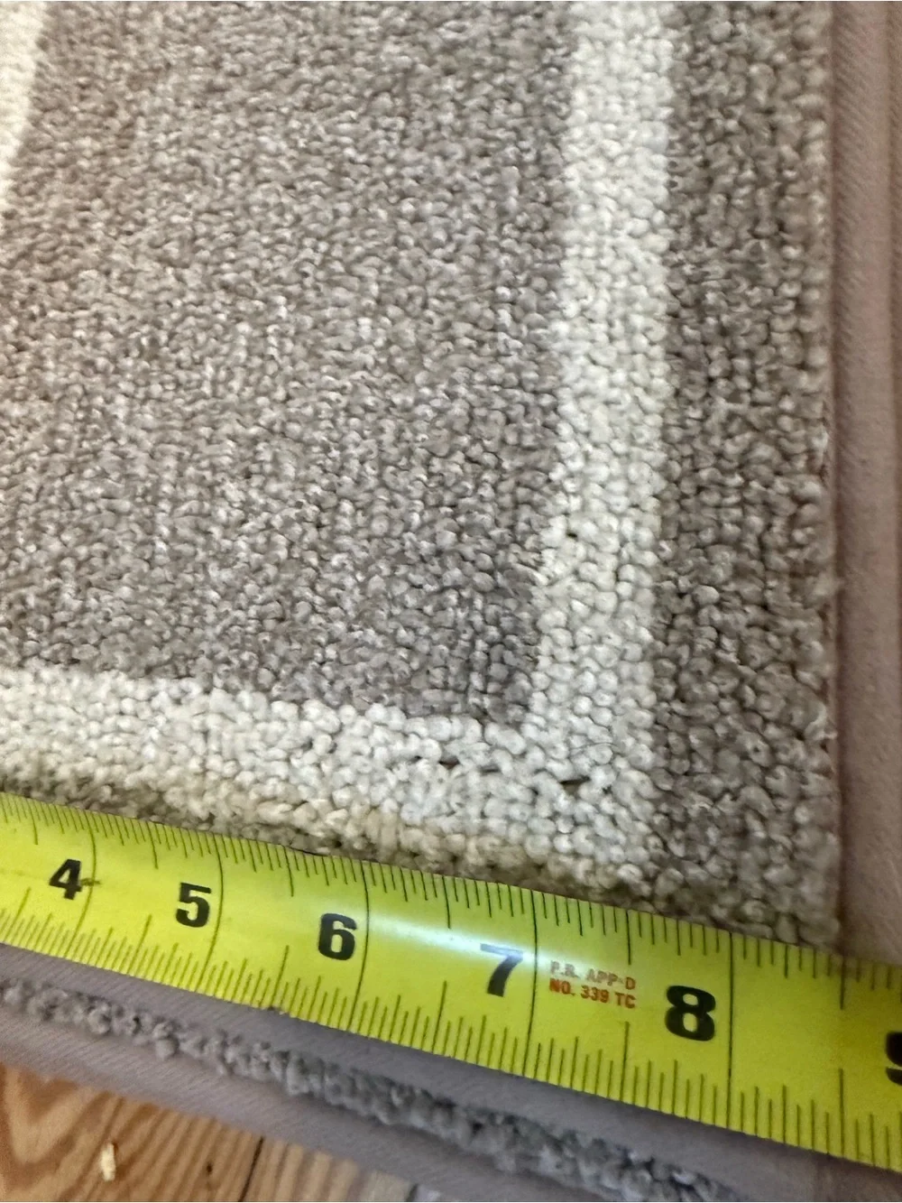 New Neutral Beige Stair Tread Rugs with Cream Border - Set of 10 28” / peel & st